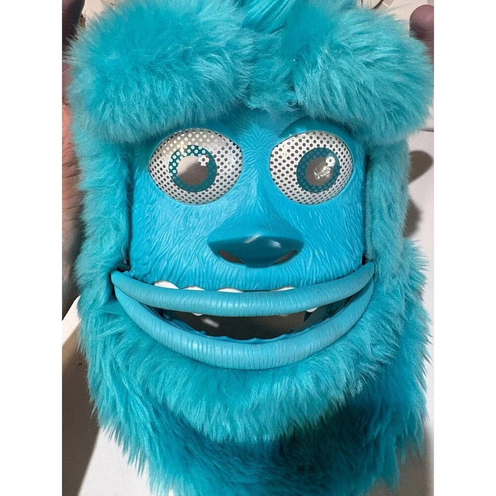 Disney Pixar Monsters, Inc. Sulley moving mouth mask with soft teal fur